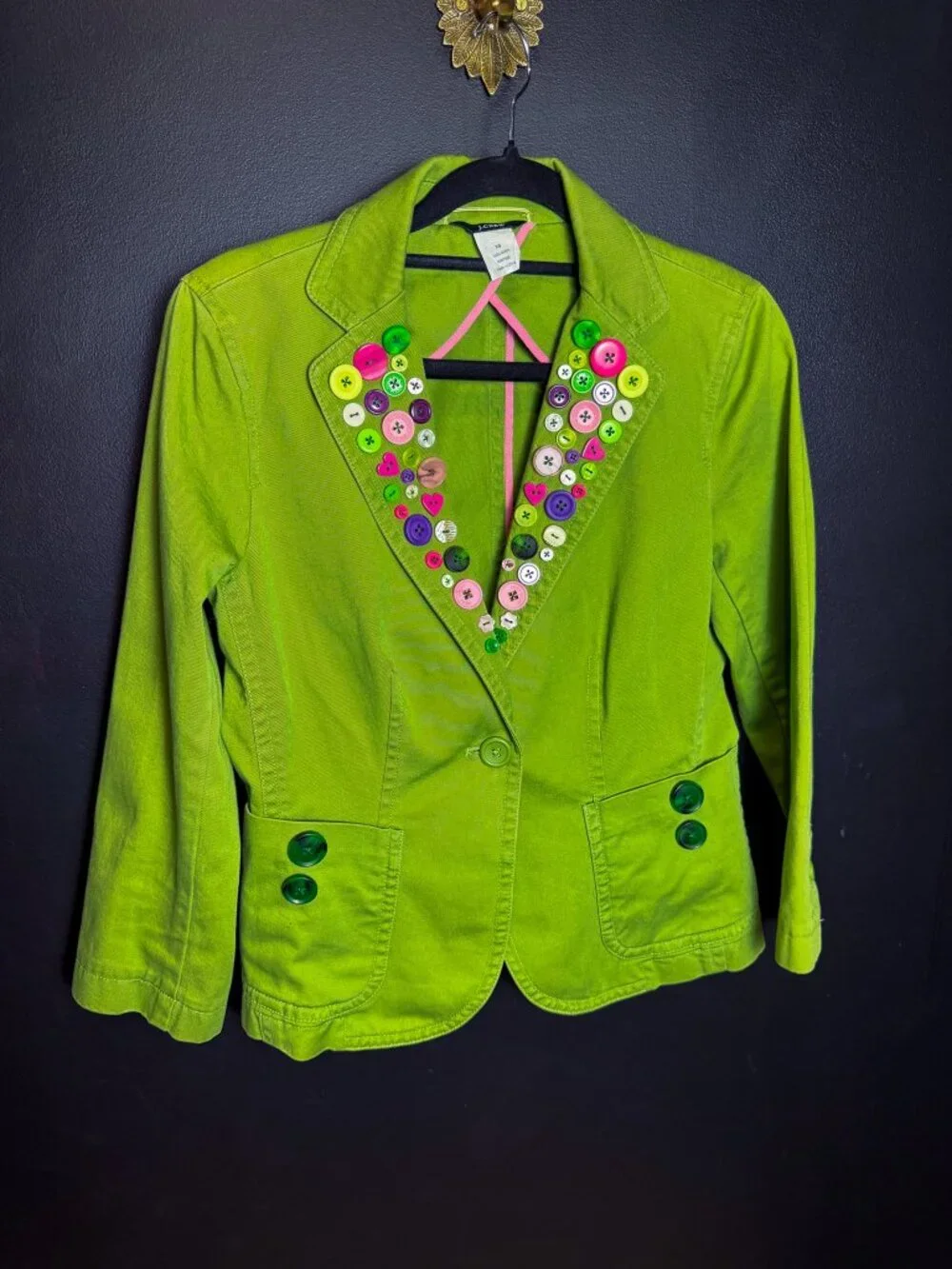 Funky Button Lapel Blazer